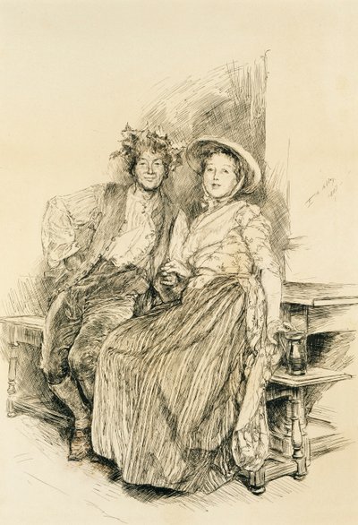 Szüret otthon alkotó: Edwin Austin Abbey