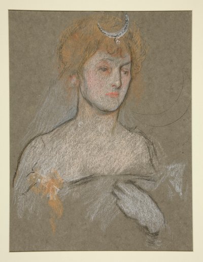 Nő feje és válla, VII. Edward koronázása portréja alkotó: Edwin Austin Abbey
