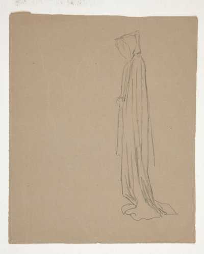Csuklyás figura (recto); Egy férfialak tanulmányozása (fordítva) alkotó: Edwin Austin Abbey