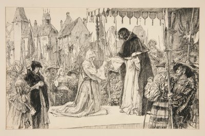 Izabella és a herceg – V. felvonás, I. jelenet, Mérték a mértékért alkotó: Edwin Austin Abbey