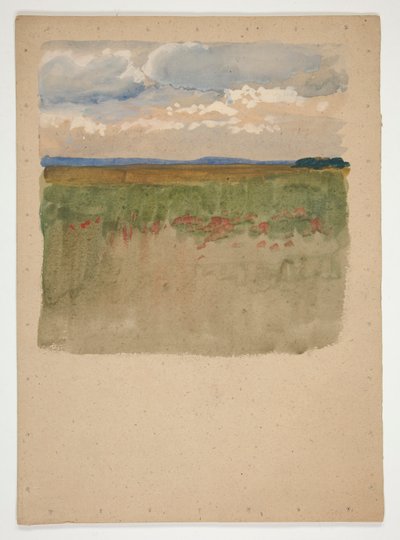 Táj mező, horizont, ég alkotó: Edwin Austin Abbey