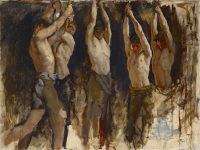 Men at anvil, tanulmány a Vulkán szelleméhez, 1904-8 alkotó: Edwin Austin Abbey