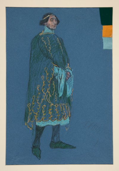 Különféle tanulmány, jelmezvázlat Henry Irving számára alkotó: Edwin Austin Abbey