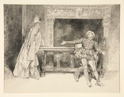 Petruchio Banters Katharina, a II. felvonás i. jelenetéből, A cickány megszelídítése alkotó: Edwin Austin Abbey