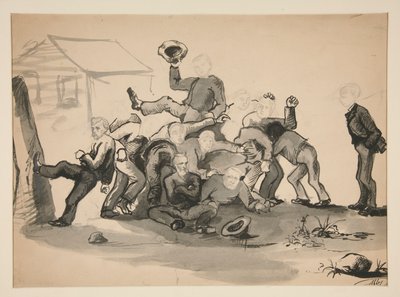 Halom férfi: karikatúra alkotó: Edwin Austin Abbey