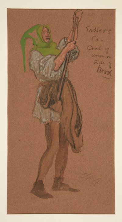 Sadlers jelmez, jelmezvázlat Henry Irving számára alkotó: Edwin Austin Abbey