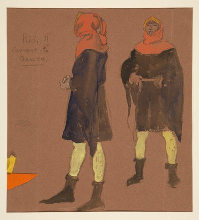 Sewart Gaolernek, jelmezvázlat Richard király II alkotó: Edwin Austin Abbey