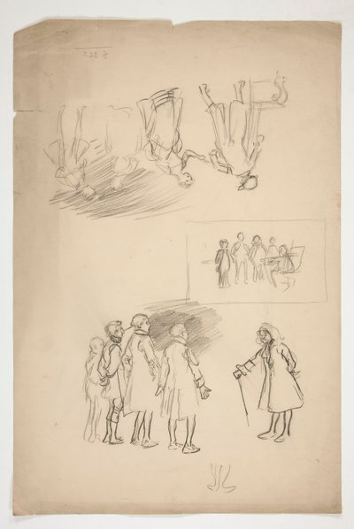 Tanulmányok lapja alkotó: Edwin Austin Abbey
