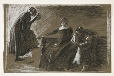 Vázlat egy azonosítatlan Shakespeare-darabhoz alkotó: Edwin Austin Abbey