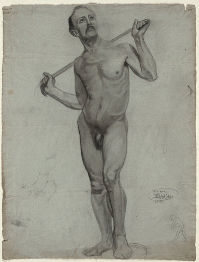 Vázlat egy férfi aktról (stúdiórajz) alkotó: Edwin Austin Abbey