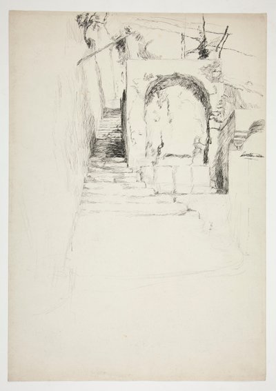 Sketch of an outdoor stairway (Italian pergola, for book illustration)   1333545   hu       hungarian Successfully Translated  Original: Vignet til "Gennem Frankrig" Translat: Vignet til "Gennem Frankrig" 1300783 hu hungarian Successfully Translated Origin alkotó: Edwin Austin Abbey