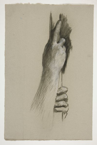 Vázlat két kéz felmászás egy rúdra alkotó: Edwin Austin Abbey