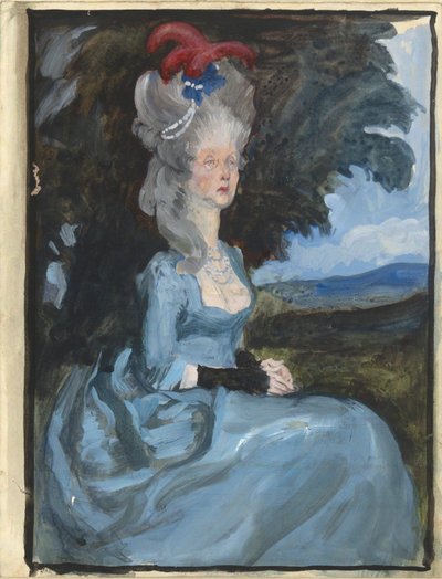 Tanulmány a származású néni számára, Goldsmith Olivértől alkotó: Edwin Austin Abbey