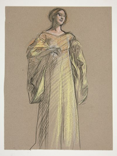 Tanulmány a Fiametta számára alkotó: Edwin Austin Abbey