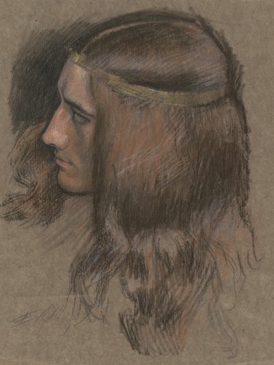Tanulmány a Hamlet vezetője számára Hamletben. alkotó: Edwin Austin Abbey
