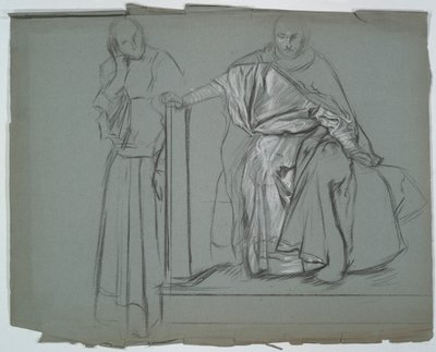 Tanulmány King és kísérői számára Hamletben alkotó: Edwin Austin Abbey