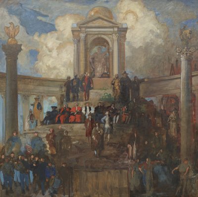 Tanulmány a Pennsylvania apotheosisához a Képviselőház Kamara számára, 1902–1911 alkotó: Edwin Austin Abbey