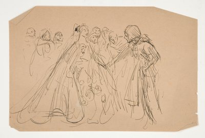 Study for the Quest of the Holy Grail (tizenöt festményből álló sorozat a Boston Public Library számára, 1901-ben fejeződött be) alkotó: Edwin Austin Abbey