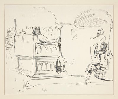 Study for the Quest of the Holy Grail (tizenöt festményből álló sorozat a Boston Public Library számára, 1901-ben fejeződött be) alkotó: Edwin Austin Abbey