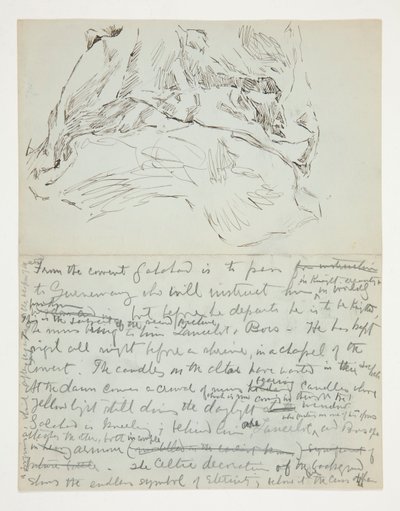 Study for The Quest of the Holy Grail (tizenöt festményből álló sorozat a Boston Public Library számára, 1901-ben fejeződött be): a drapériák tanulmányozása alkotó: Edwin Austin Abbey