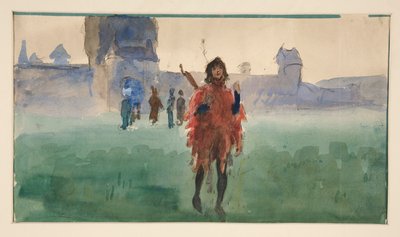 Study for Wandering Minstrel (olajfestmény) alkotó: Edwin Austin Abbey