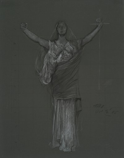 Tanulmány törvény allegorikus alakjához, rondelhez a Pennsylvania állam fővárosának rotundájában, Harrisburg, 1902-1911 alkotó: Edwin Austin Abbey