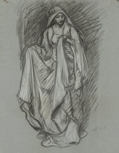 Tanulmány terített nőknek, alaktanulmány a Szent Grál küldetéséhez (15 festménysorozat a Boston Public Library számára, 1901-ben fejeződött be) alkotó: Edwin Austin Abbey