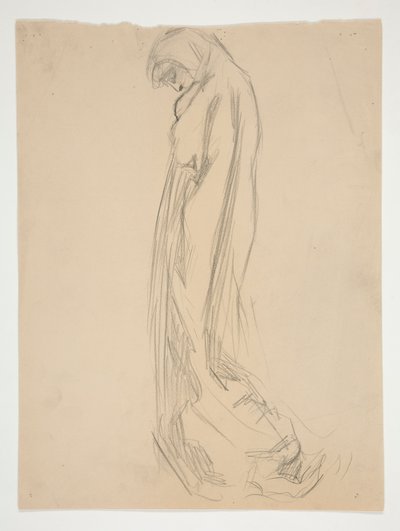 Tanulmány a 22:00 figurához alkotó: Edwin Austin Abbey