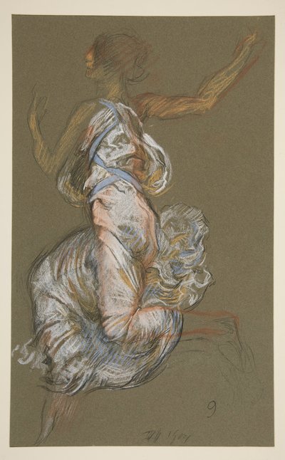 Tanulmány a 9-es számhoz alkotó: Edwin Austin Abbey
