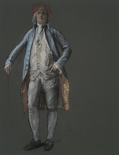 Tanulmány Benjamin Franklin alakjához in alkotó: Edwin Austin Abbey