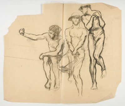 Tanulmány a Vulcan kovácsolásához; Három bányász – acélmunkás alkotó: Edwin Austin Abbey