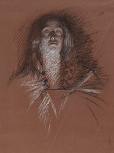 Tanulmány egy kelta nő fejére, A játék jelenetéből, Hamlet, 3. felvonás, 2. jelenet alkotó: Edwin Austin Abbey
