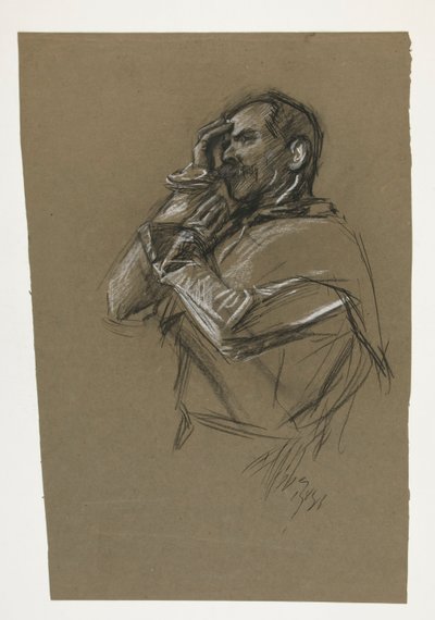 Tanulmány a The Quest of the Holy Grail egyik falfestményéhez (15 festményből álló sorozat a Boston Public Library számára, 1901-ben fejeződött be) alkotó: Edwin Austin Abbey