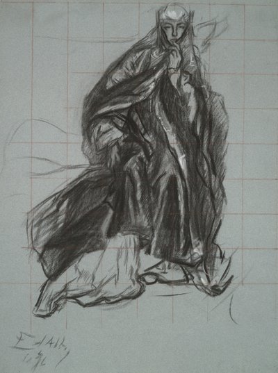 Tanulmány a királynőnek, A játék jelenetéből, Hamlet, 3. felvonás, 2. jelenet alkotó: Edwin Austin Abbey