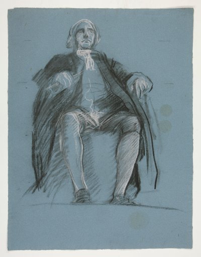Tanulmány John Peter Gabriel Muhlenberg tábornok alakjához, a alkotó: Edwin Austin Abbey