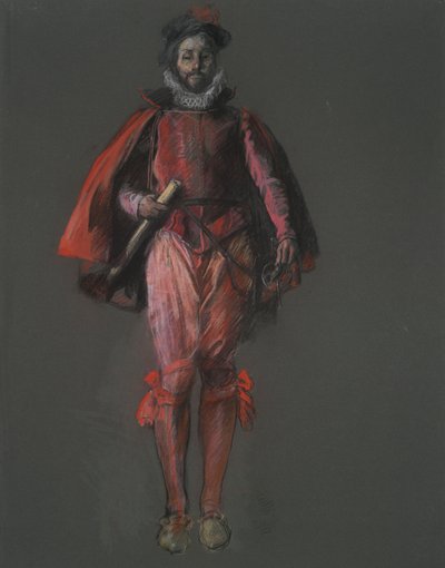 Tanulmány Sir Walter Raleigh figurájához, in alkotó: Edwin Austin Abbey
