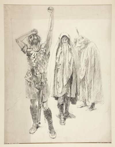 Tanulmány az azonosítatlan Shakespeare-darabhoz alkotó: Edwin Austin Abbey
