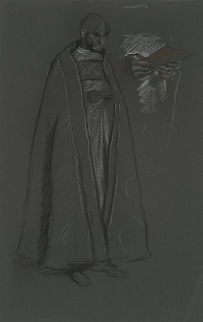 Püspök tanulmánya VII. Edward koronázására alkotó: Edwin Austin Abbey