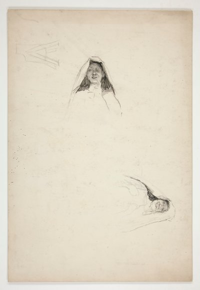 Tanulmány két fejről, Jaquenetta, a szerelemből alkotó: Edwin Austin Abbey