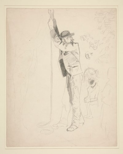 Tanulmány egy harangozó férfiról; EAA doodles alkotó: Edwin Austin Abbey