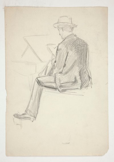 Tanulmány egy ülő férfiról, vázlat alkotó: Edwin Austin Abbey