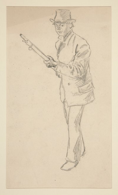 Tanulmány egy vadászpuskával rendelkező férfiról alkotó: Edwin Austin Abbey