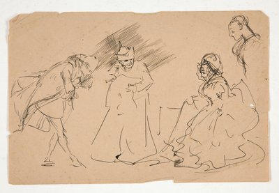 Egy XVIII. századi jelenet tanulmányozása, esetleg alkotó: Edwin Austin Abbey