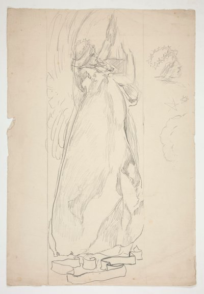 Angyaltanulmány (ólomüveghez? mennyezethez?) alkotó: Edwin Austin Abbey