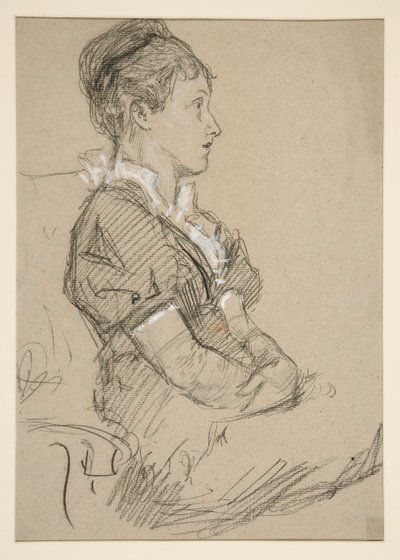 Ülő nők vizsgálata (Mrs. Abbey?) alkotó: Edwin Austin Abbey