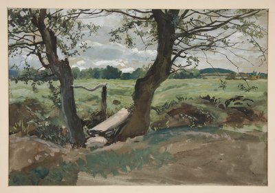 Két fa és egy mező tanulmányozása alkotó: Edwin Austin Abbey