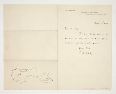 Két vázlat egy mellszobrról alkotó: Edwin Austin Abbey