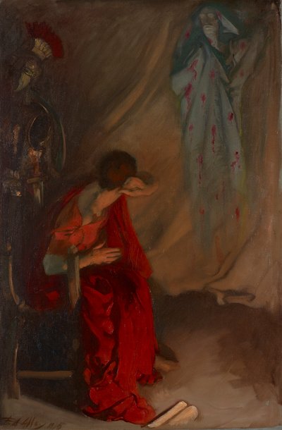 Brutus sátrában: Lépj be Caesar szellemébe, Julius Caesar, IV. felvonás, III. jelenet alkotó: Edwin Austin Abbey