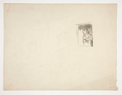 Nő az ablaknál - azonosítatlan illusztráció alkotó: Edwin Austin Abbey