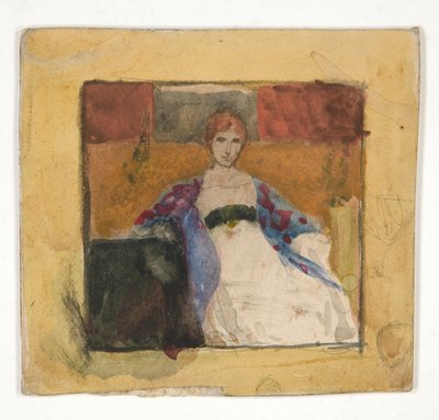 Ülő nő - azonosítatlan illusztráció alkotó: Edwin Austin Abbey